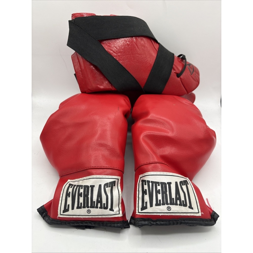 Everlast Red Boxing Gloves and Century Foot Covers, Gloves Size 9 Covers 5/6